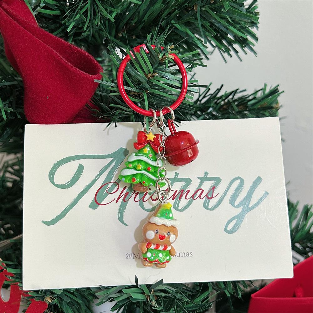 Cartoon Santa Claus Snowman Pendant Key Ring Cute Christmas Keychain Backpack Decoration Accessories Christmas New Year Gifts