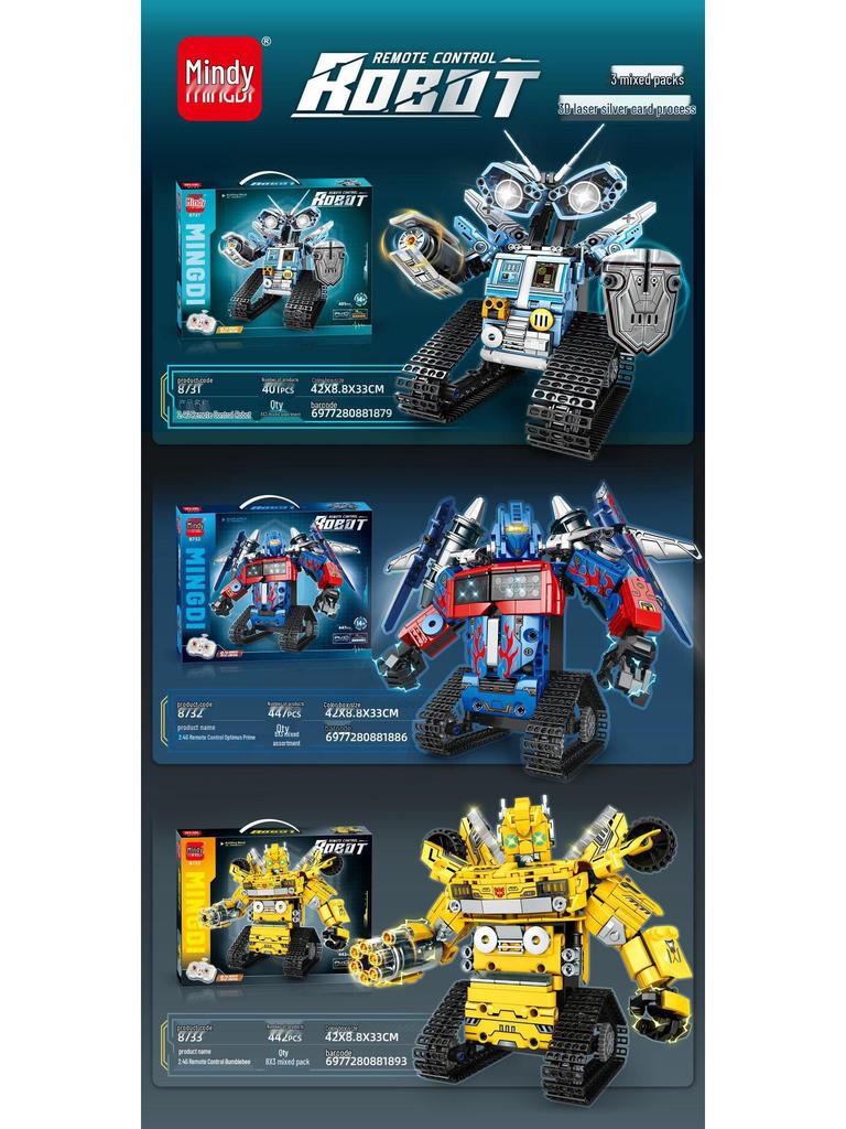 Mindy 2.4G Remote Control Robot Compatible with Lego Blocks - Assembly Toy for Students and Boys