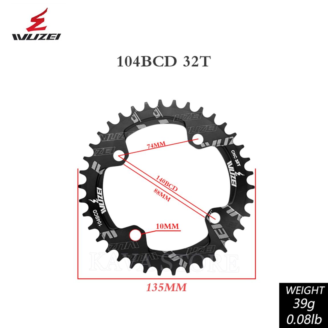 WUZEI MTB Chainring 104BCD Mountain Bicycle Chainwheel 7 8 9 10 11 12 Speed Bike Crown 30T-52T Narrow Wide Star for Shimano 104BCD 32T