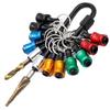 12Pcs Multi Color Quick Release Connecting Rod Keychain Set with 1/4 Hex Screwdriver Head & Conversion Sleeve Fast Tool Changes.
