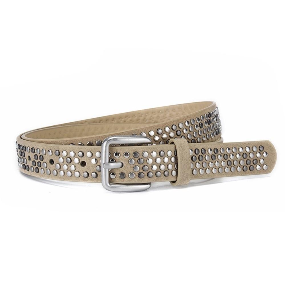 Luxury Design Business Waist Belt Retro Punk Waistband Suede Rivet Belt  Paired with Skirts Jeans