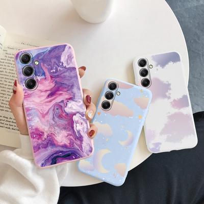 Měkké silikonové pouzdro s cloudovým vzorem pro Samsung A55 A35 Xiaomi Redmi Note 13 Pro 13C iPhone 15 Huawei Honor Realme Ochranný nárazuvzdorný kryt fotoaparátu