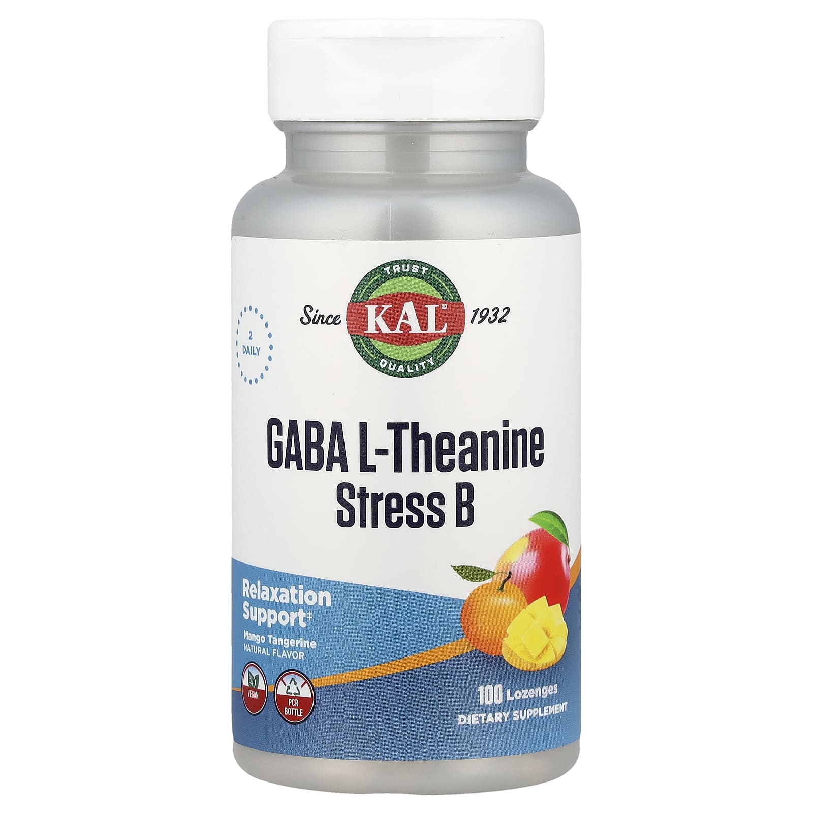 

Gaba L-Theanine Stress B Lozenges, Natural Mango Tangerine Flavor, 100 Lozenges