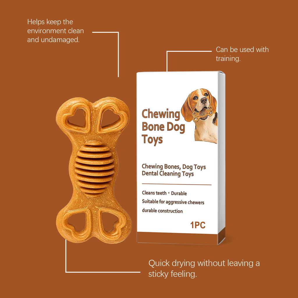 Dog Chew Toys Puppy Teething Bone for Biting Training Wood Composite Material Safe Reusable Pet Chewing Toy for Boredom
