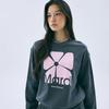 [mardimercredi] ACTIF SWEATSHIRT SQUARE FLOWER_CHARCOAL PALE PINK