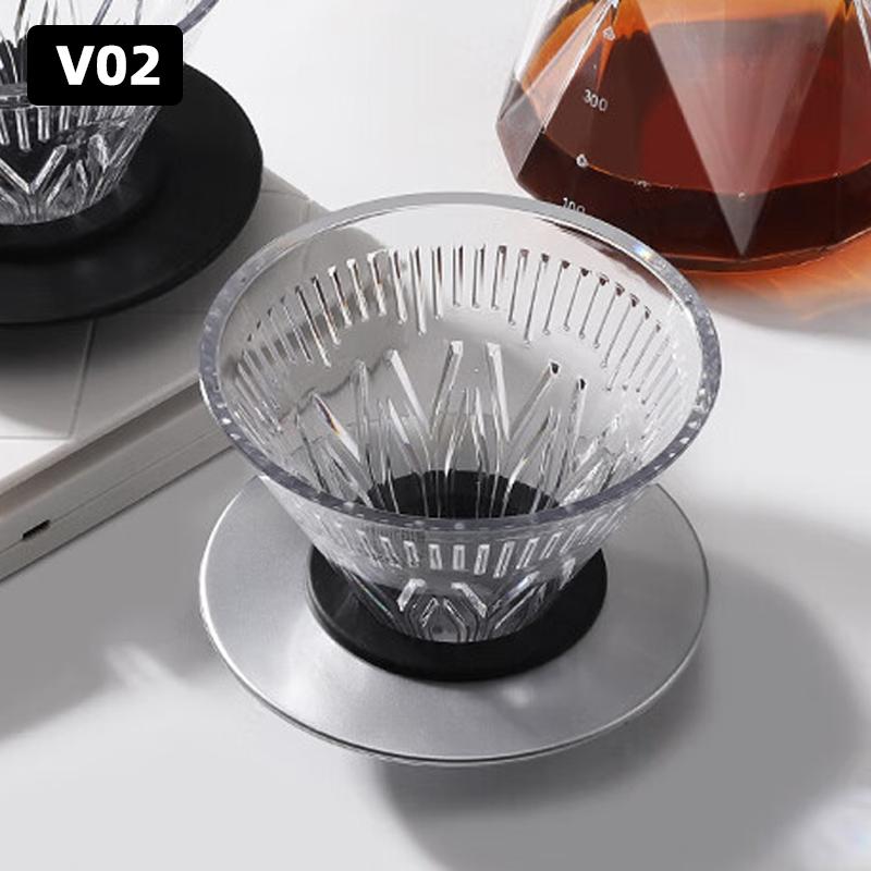YRP Portable Coffee Filter Cup coffee dripper pour over V&60 White, black, silver gray V01/V02 quality reusable filters