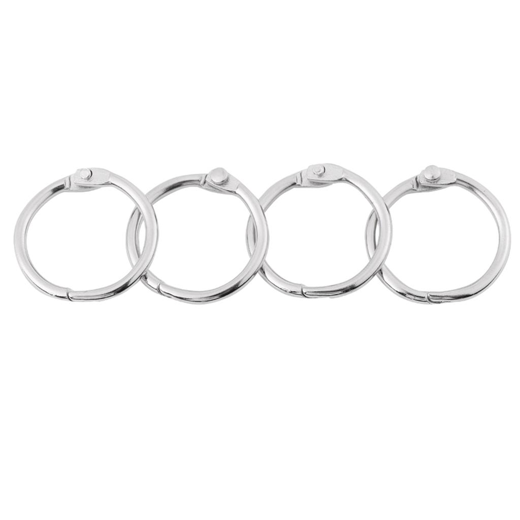 20PCS Metal Hinged Ring Book Binder Split Key Rings Album Scrapbook Loose Leaf Clip (25mm)