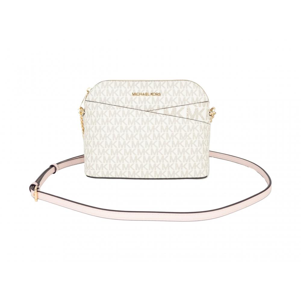 

Michael Kors Jet Set Travel Средняя кожаная сумка через плечо с крестообразным куполом, цвет слоновой кости