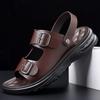 Fashion Soft Sole Leather Sandals Mens Comfortable Dual-purpose Slipper Summer Sandals Trending Man Breathable Leather Designer Sandals
