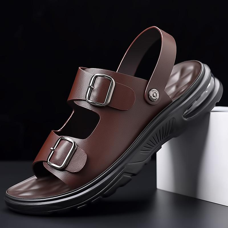 Fashion Soft Sole Leather Sandals Mens Comfortable Dual-purpose Slipper Summer Sandals Trending Man Breathable Leather Designer Sandals