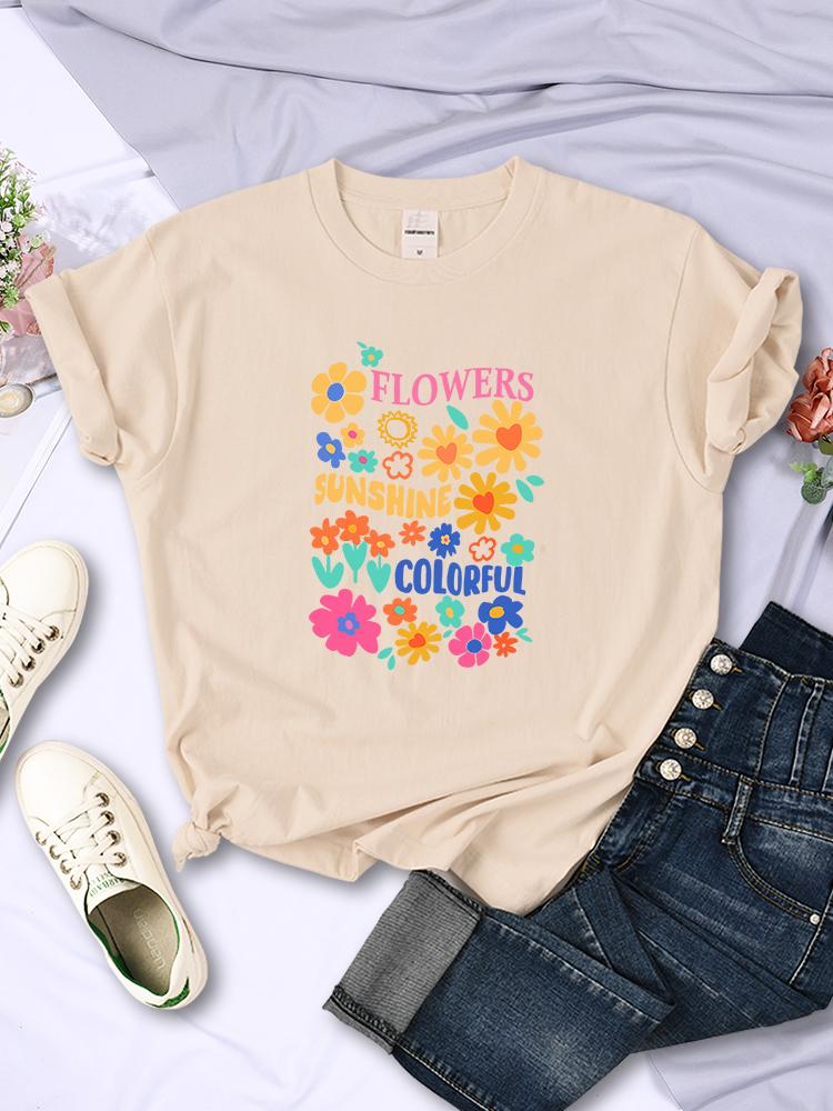 Blumen jeder Art blühen Damen T-Shirts Street Hip Hop Kreativität T-Shirt Kleidung Atmungsaktiv Lässig Damen Kurzarm
