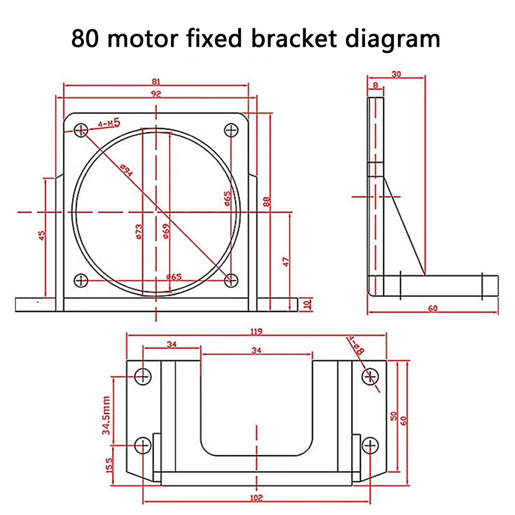 Aluminum Motor Holder Stand Load Capacity Mounting Bracket For Resilient Instrumentation Wellness Device Holder