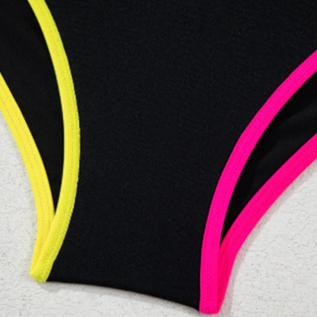 Women's High-Waisted Casual Versatile Color-Blocked Two-Piece Swimsuit