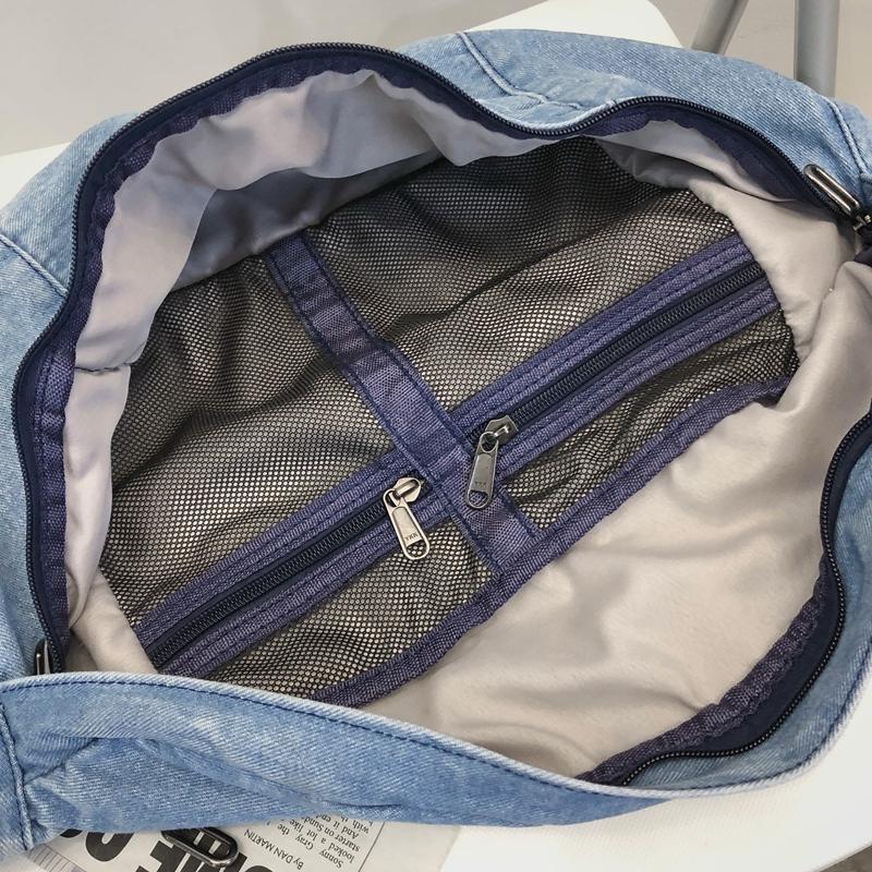 Student's Large Capacity Denim Chest Bag Women's Crossbody Bag Waist Bag