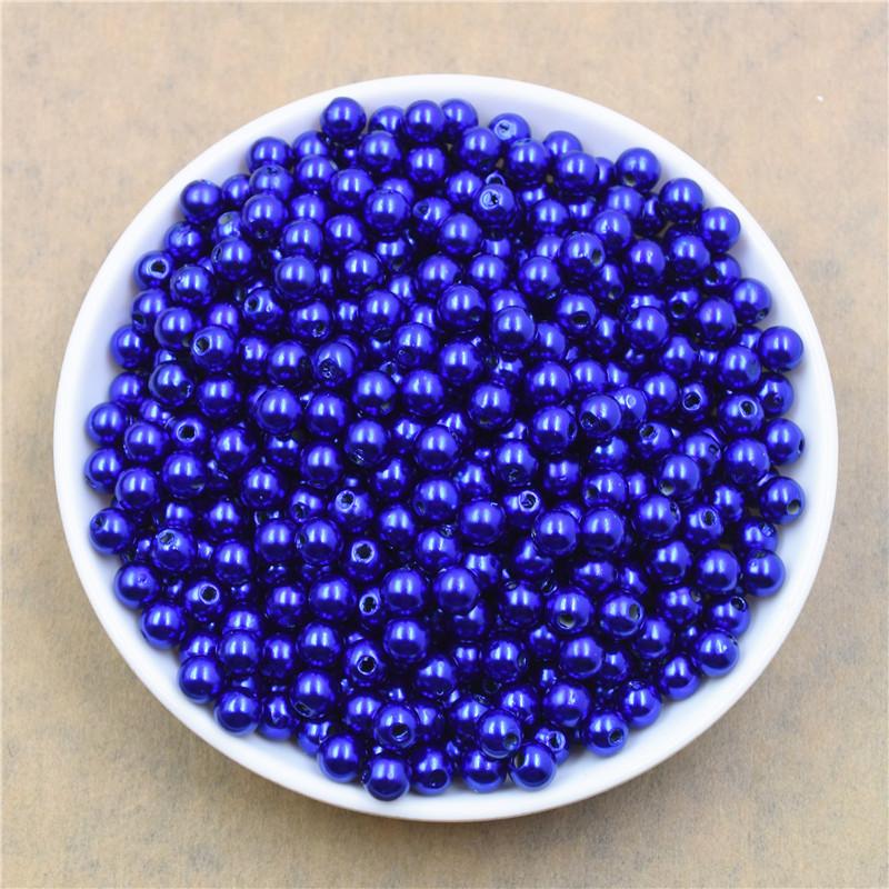 6Mm Straight Hole Round Abs Imitation Pearl Clothing Accessories Double Hole Environmentally Friendly Plastic Beads Fake Pearl