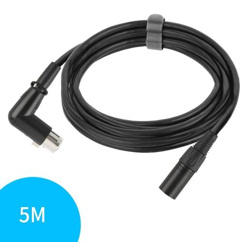 Oluote XLR Audio Extension Cable, 3-Pin Male to Female, 90 Degree Right Angle, Microphone Cable (5M)