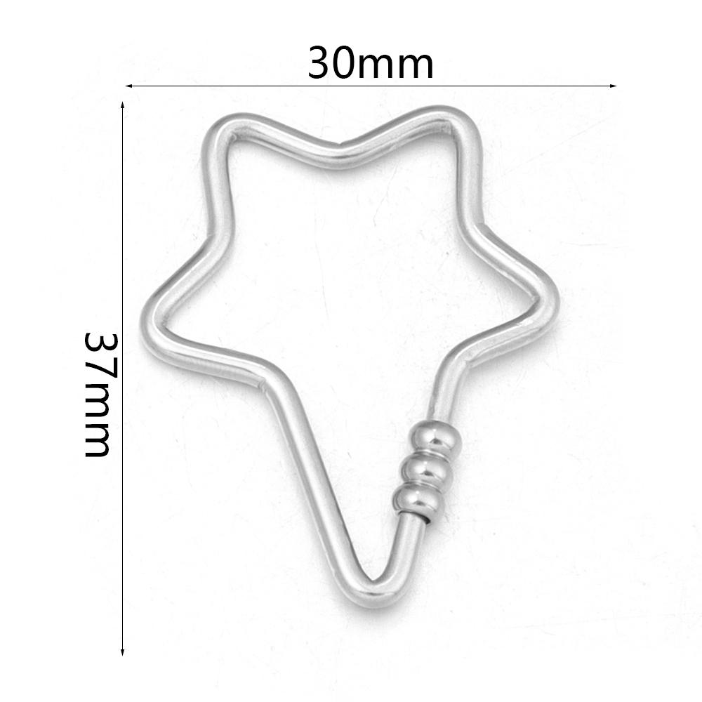 2pcs/lot Stainless Steel Screw Clasps Oval Heart Shape Carabiner Lock Clasp For Jewelry Connector Fastener DIY Keychain Supplies