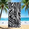 1Pc Abstract Zebra Beach Towel, Quick Dry, Multi-Use for Beach Pool Gym Yoga Home Travel, Christmas, Halloween, Xmas Gift S929605