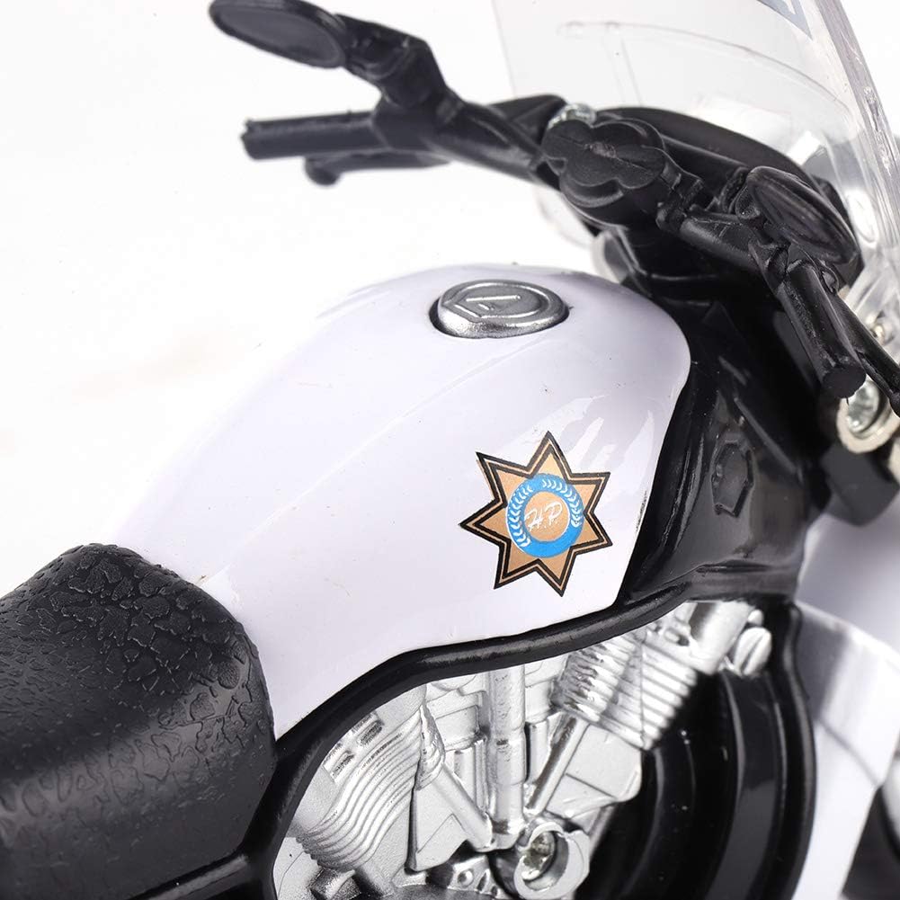 1/12 Police Motorcycle Toy Car Model Child Pull Back Motorbike Toy