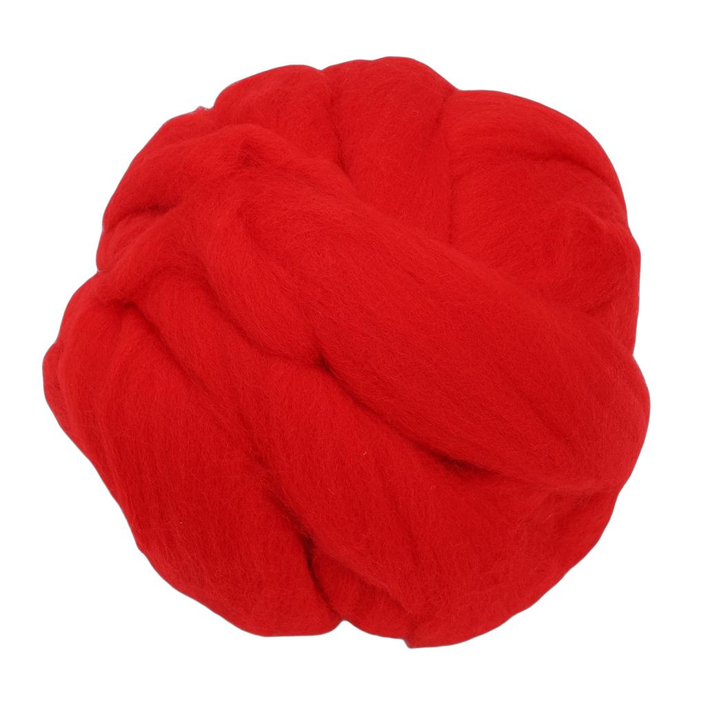 Filato di lana cardata 200g Morbido per Feltro ad ago Manuale Mescolatura Tessitura Artigianato Rosso