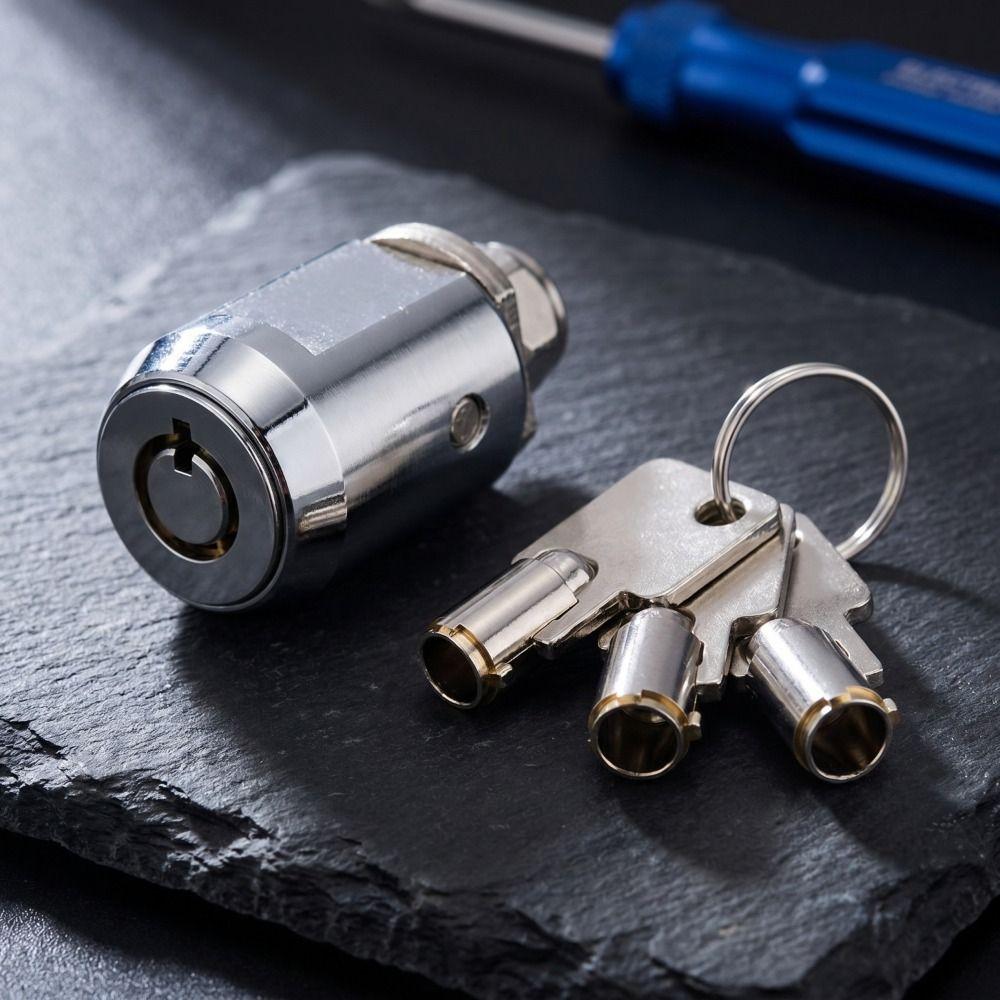Equipment Zinc Alloy Tubular Key Lock Universal Size Tubular Key Cabinet Lock With 3 Keys Flat Key Cylinder Lock Vending Machine
