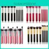 Cosmetic Brush Collection With Long Wooden Handles For Makeup Artists