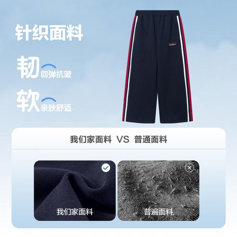 Boys Korean-Style Straight Fit Sweatpants Teens 2026 Loose Wide-Leg Cotton Joggers