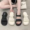 High-heeled Slippers Thick-heeled French Retro Half Slippers 2025 New Summer Lazy One-pedal Cool Slippers Women's Shoes
