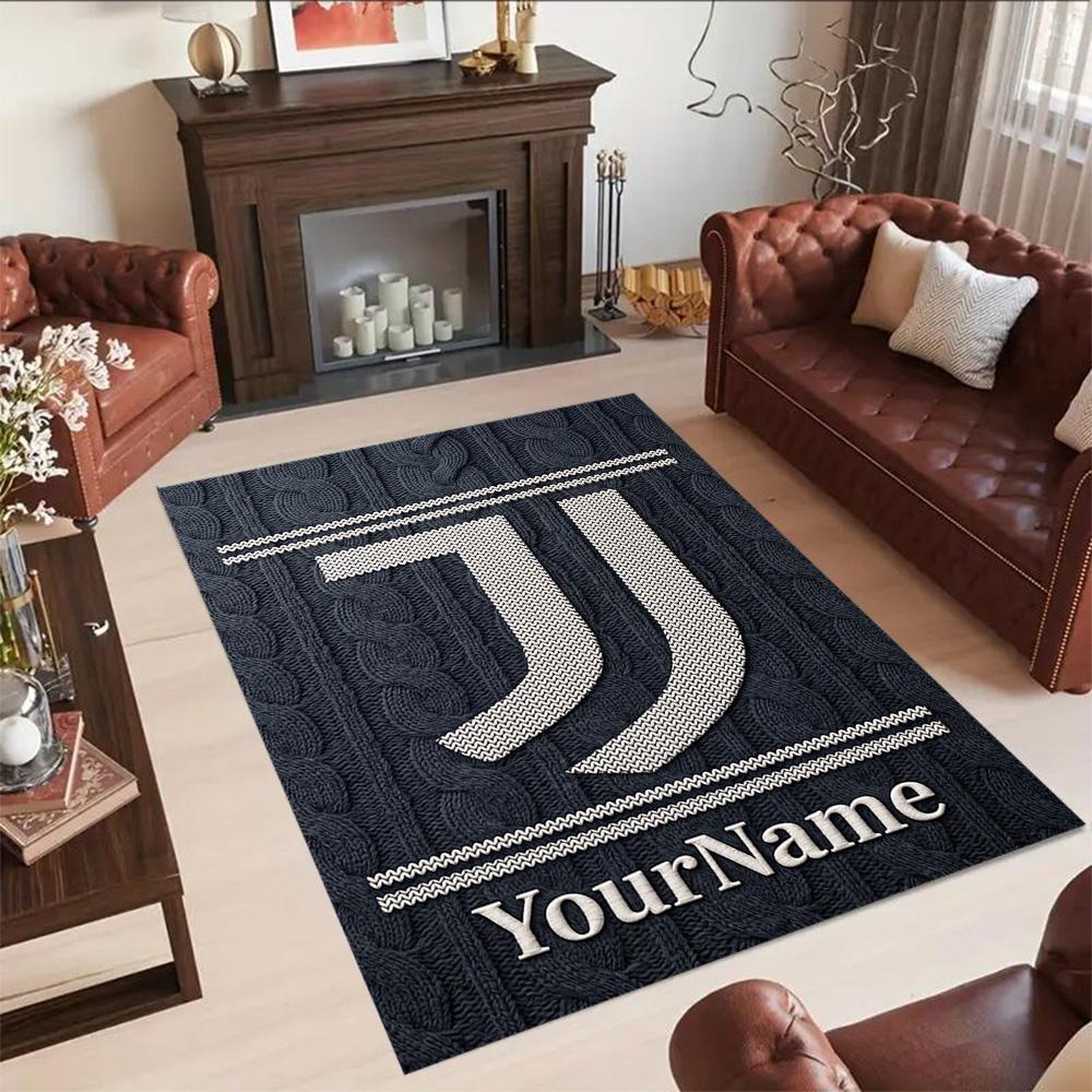 Juventus Customize Your Name Carpet Suitable for Playrooms Living Rooms Dining Room Balcony Antislip Carpet Anime Office Decor Wedding Party Gift
