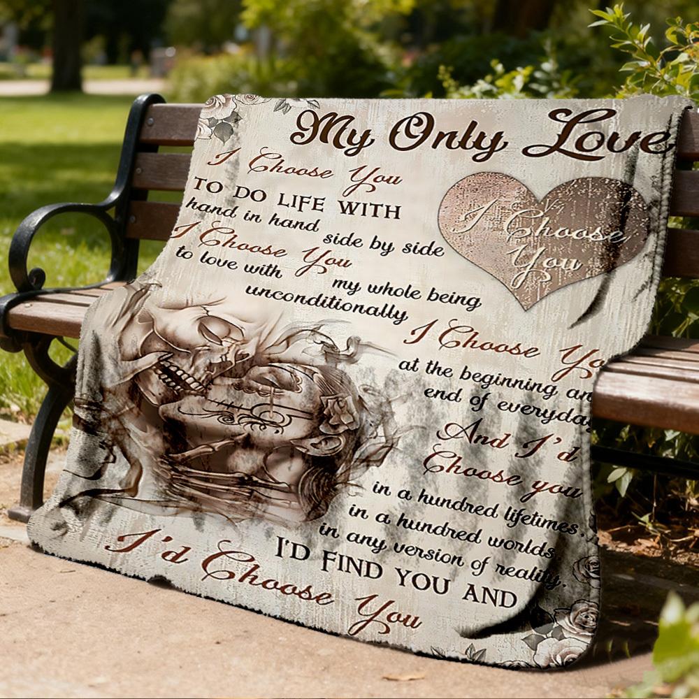 1pc Unconditional Love Letter Outdoor Blanket - Lightweight Flannel Throw For Travel, Camping, Livingroom, Couch, Chair Yy251114213