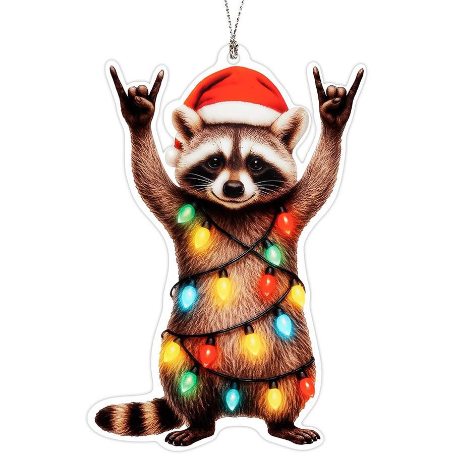Acrylic Cat & Sloth Flat Christmas Tree Ornament Decorations