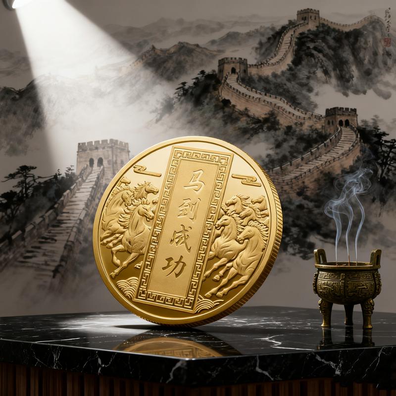 1Pc 40mm Metal Collection 2026 Chinese New Year Souvenir Coins Lucky Animal Horse Collectible Coins Gold Coin Challenge Coin