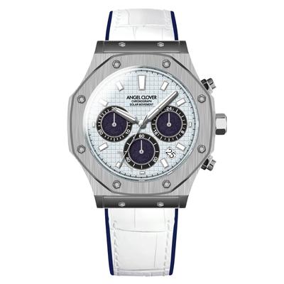 Exventure Solární hodinky EVS43SBU-WH Modrý ciferník Pouzdro 43,5 mm Solární napájení Voděodolnost 10 ATM Pánské náramkové hodinky
