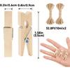 jijAcraft Mini Clothesp with String - 100Pcs Small Wooden Clothes P, Natural Brown Photo Hanging Clips, Craft Clips for Picture, Cocktails Decor,