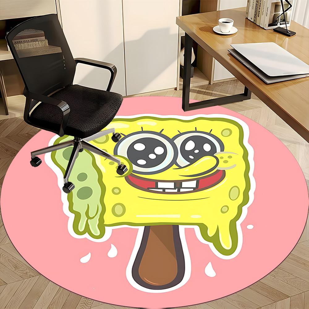1pc SpongeBob SquarePants Office Round Area Rug, Under Office Chairs Bedroom Living Room Home Decor A1016307