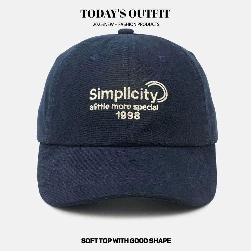 Letter Embroidered Baseball Cap New Korean Baseball Cap Women's Wide Brim Face Letters Sun Protection Baseball Cap