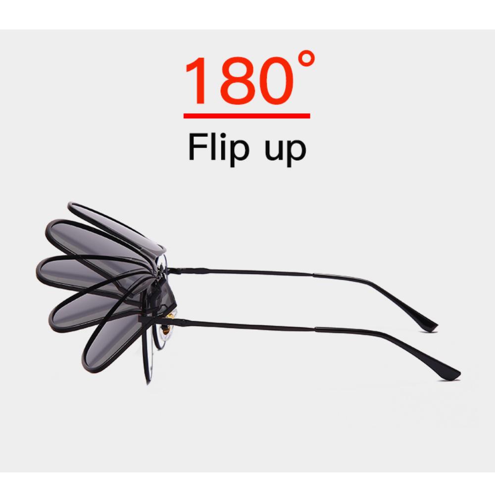 Polarisierte Clip-on-Sonnenbrille für Damen, photochrom, Autobrille, Anti-Glare-Vintage-Quadratbrille, Oculos