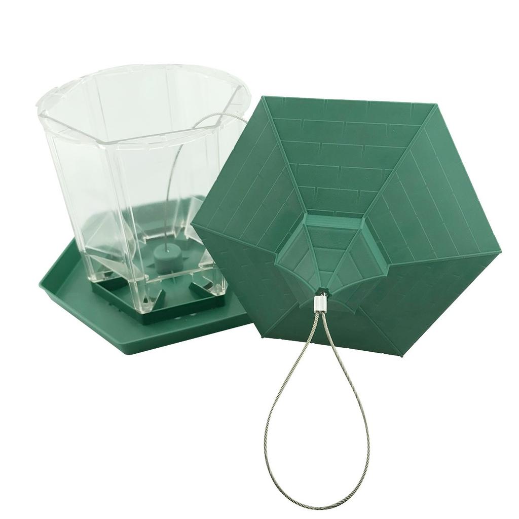 Skycabin Vogelfutterspender Außen hängend um das Futter zu kennen großer Futterbehälter kann ca. 1kg Wildvogelfutter aufnehmen Futterständer [Einfache Kapazität, Platz, Futter]