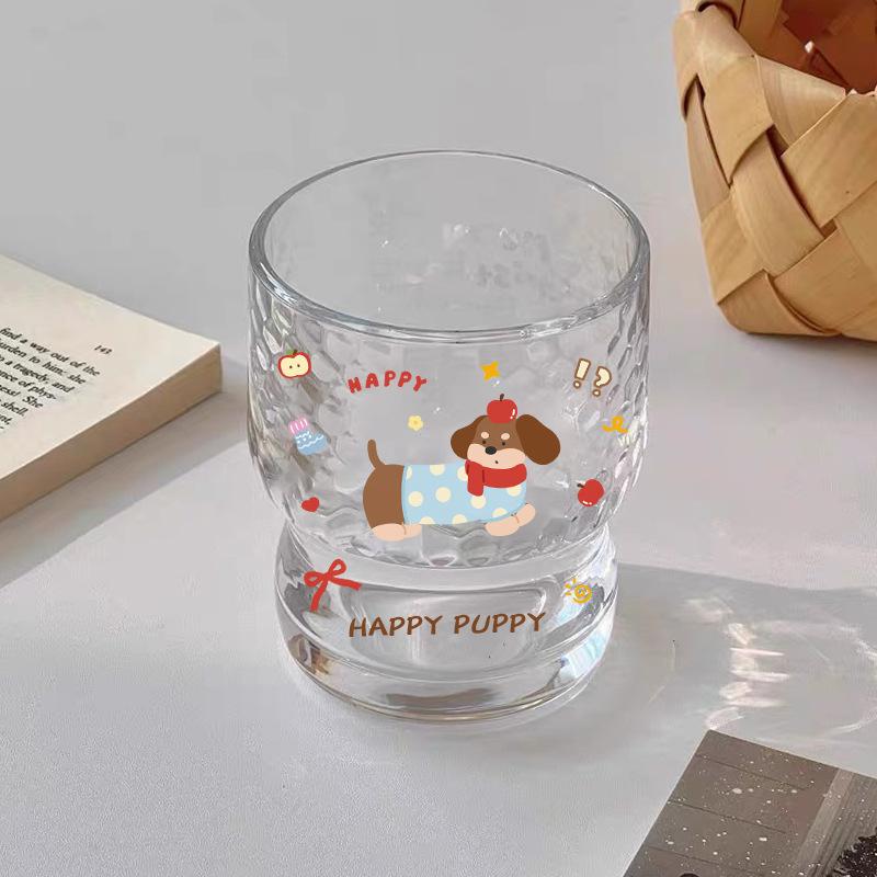 Korean Style Cartoon Snowman Glass Cup Transparent Drinkware For Coffee Juice Milk Breakfast Office Home Cute Mugs Set