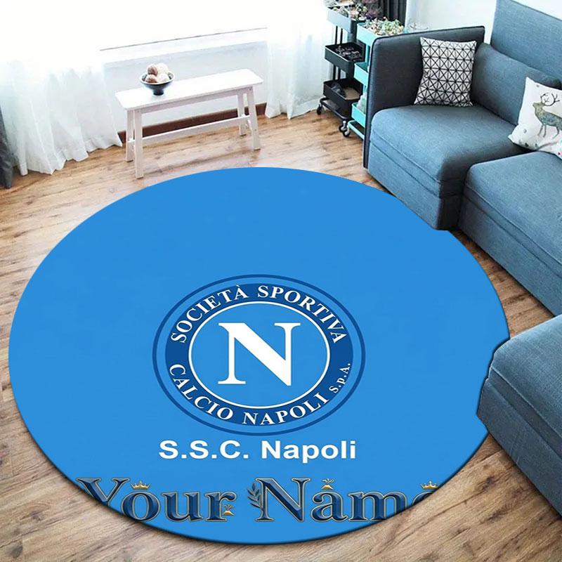 SSC Napoli Custom Name Round Area Rug,Carpet Rug for Living Room Bedroom Sofa Playroom Decor,Non-slip Floor Mat