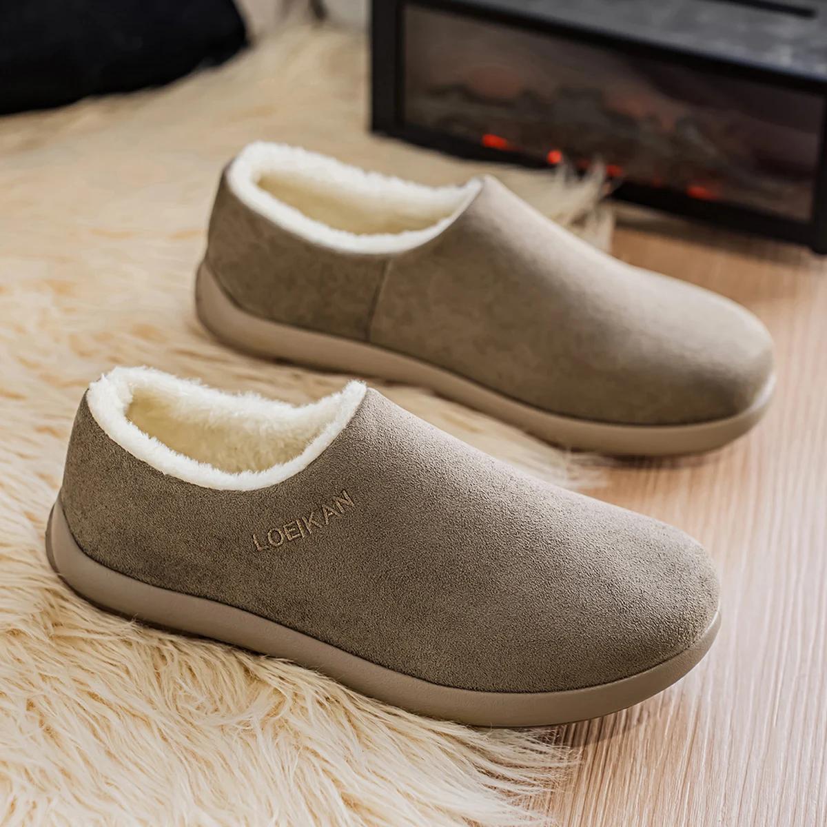 Мужские зимние ботинки 2026 года на флисовой подкладке для тепла и морозостойкости Хлопковые ботинки и хлопковые тапочки Chanclas De Hombre 39 хаки 2950₽