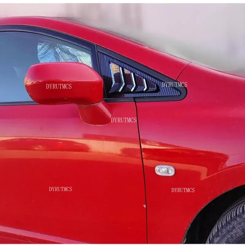 For Honda Civic Sedan 8th 2006-2010 Carbon Car Front Triangle Window Louver Side Shutter Blind Shades Cover Trim Sticker Vent