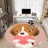 1pc Puppy Heart Office Round Area Rug, Under Office Chairs Bedroom Living Room Home Decor, Room Deco