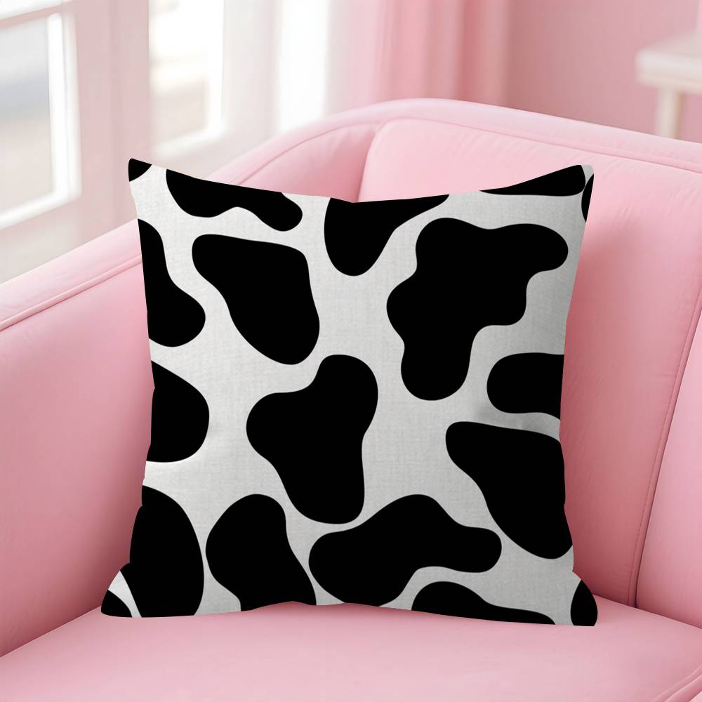 Black And White Cow Print Cushion Cover Pillowcase Upholstery Sofa Throw Pillow Home Decor Pillowcas