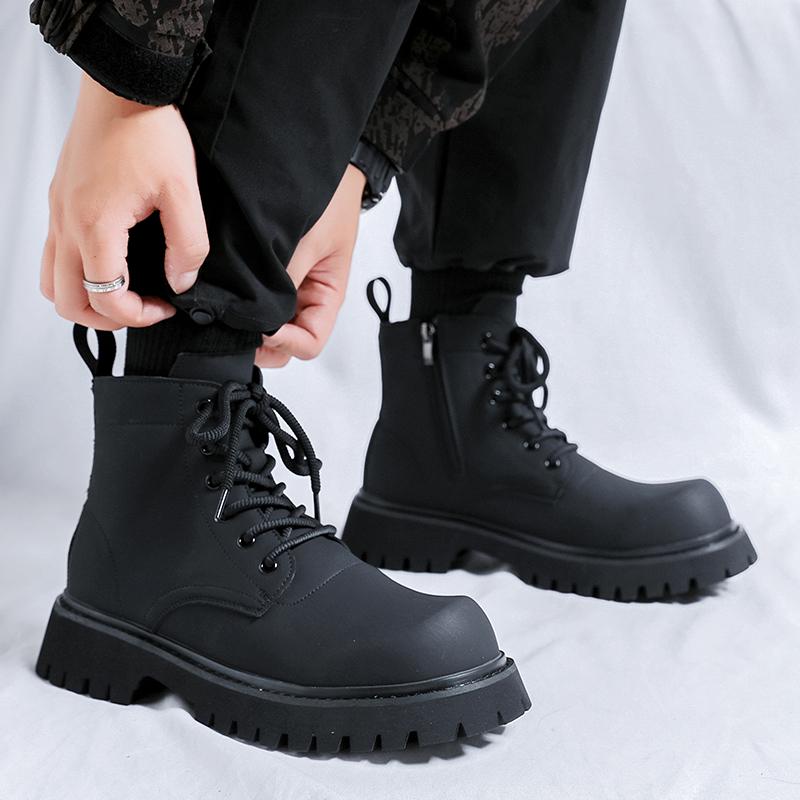 Fashion Autumn and winter men's boots Trendy minimalist design style Outdoor walking motorcycle Daily office Youth adult warm shoes