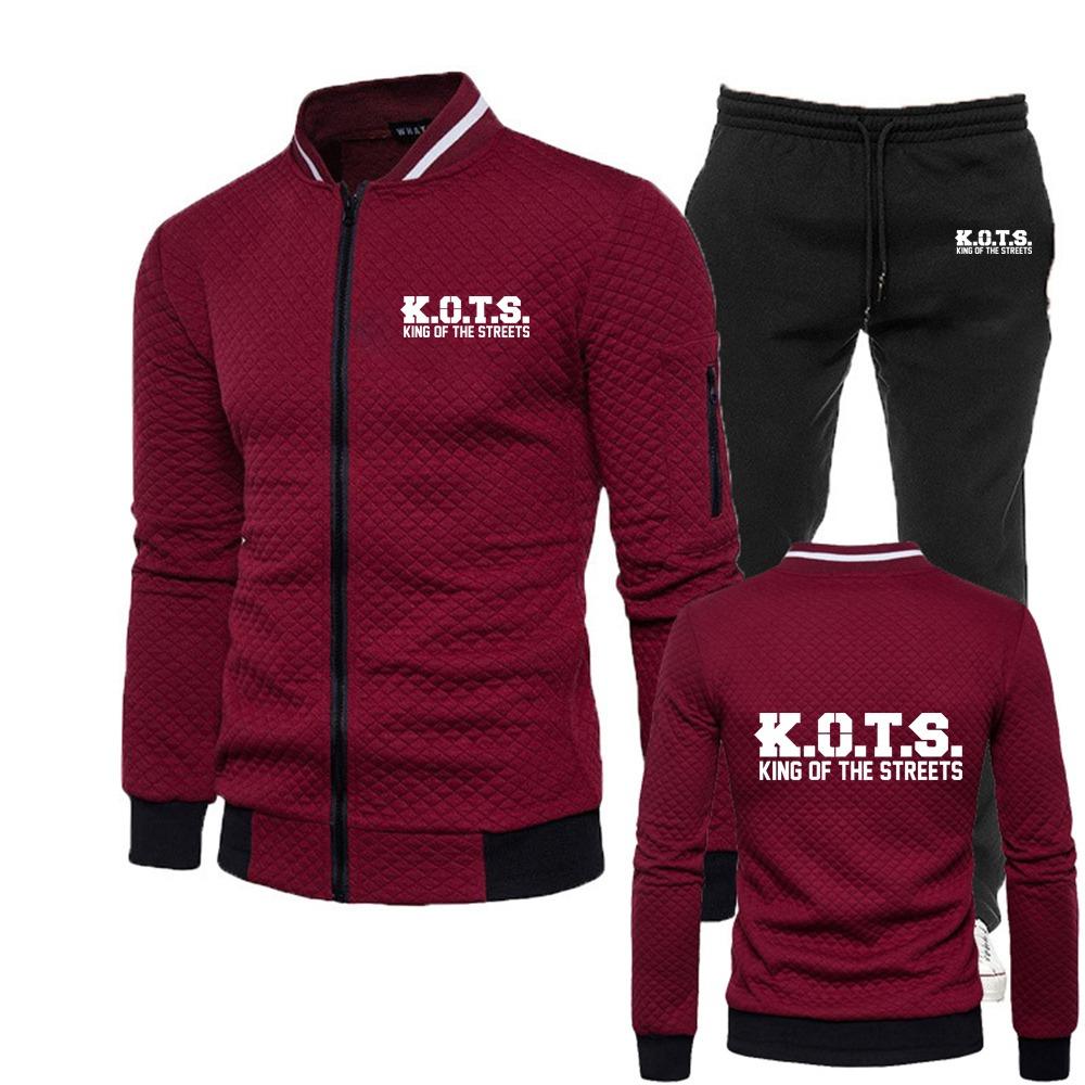 Neues Slim Fit Anzug für Herren für Box- und Kampfsport, Lässiges und Modisches Reißverschluss Jacke+Hosen Set