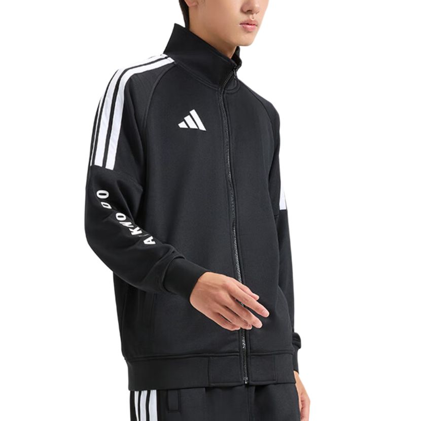 Adidas Gestreifte Sport-Stehkragen-Winddichte Atmungsaktive Jacke Unisex Jacken TR30JR1TK-BW