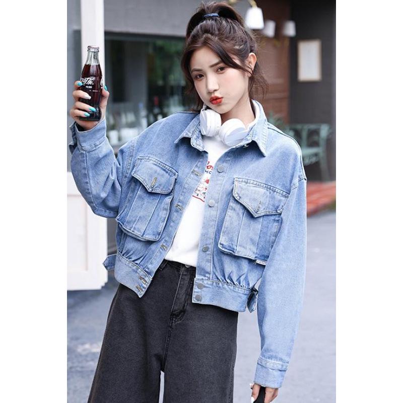 Early Autumn Batwing Sleeve Denim Jacket