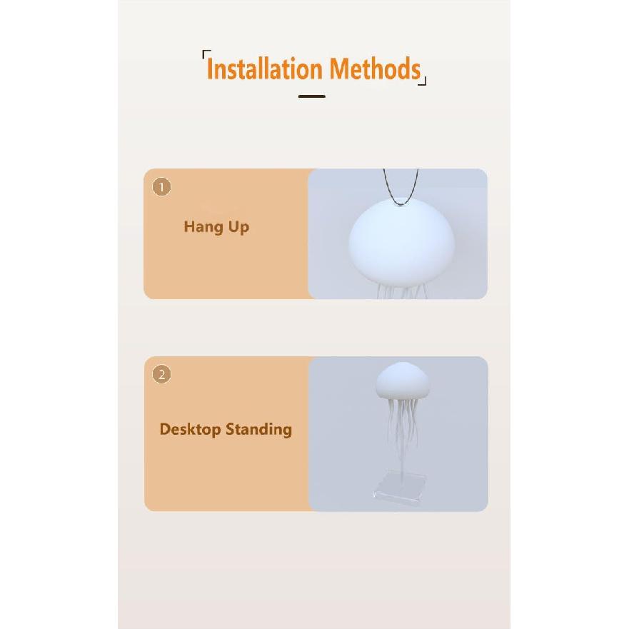 LED Jellyfish Lamp,RGB Gradient Jellyfish Bedside Lamp, Voice Control Jellyfish Lamp,Dancing Jelly Fish Light Lamp, Rechargeable Jellyfish Table Lamp