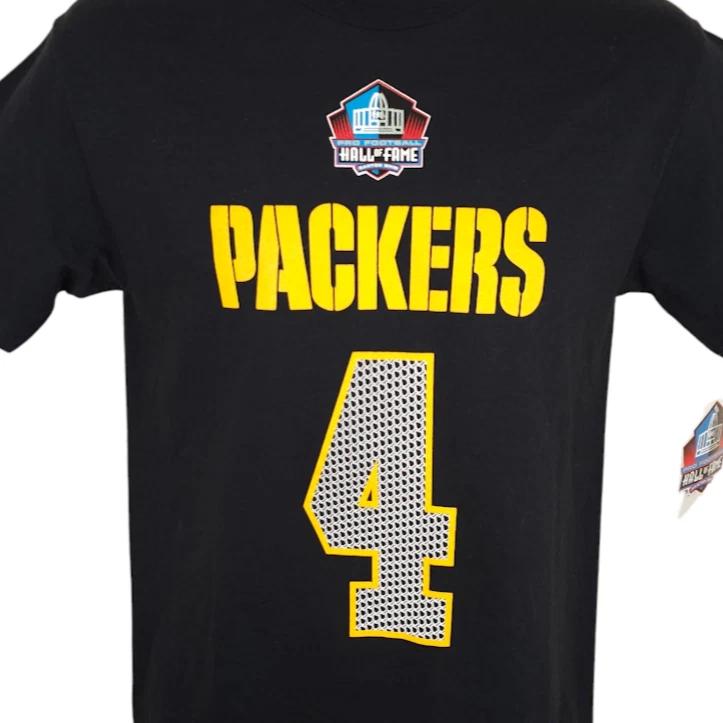 

Brett Favre 100% Cotton T-shirt Mens Tees Top Mens Size Small Black Green Bay Packers NFL Hall Of Fame L
